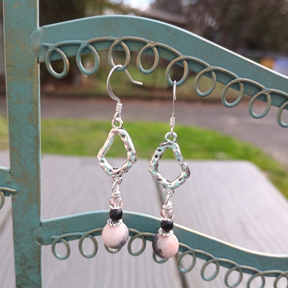 Pink Zebra Earrings